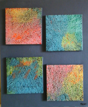 Zeitgenössisches Werk mit dem Titel « LACETS COLORES », Erstellt von MIREILLE MAURY