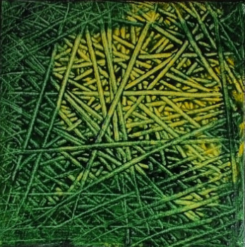 Zeitgenössisches Werk mit dem Titel « Brins de verdure 3 », Erstellt von MIREILLE MAURY