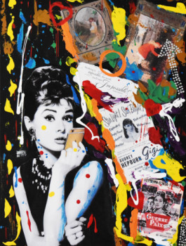 Zeitgenössisches Werk mit dem Titel « AUDREY HEPBURN «Graffitis» », Erstellt von KATHLEENARTISTPRO