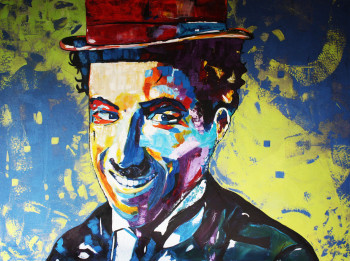 Zeitgenössisches Werk mit dem Titel « CHARLIE CHAPLIN «Smile» », Erstellt von KATHLEENARTISTPRO