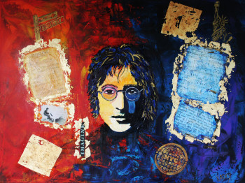 Zeitgenössisches Werk mit dem Titel « JOHN LENNON «Imagine» », Erstellt von KATHLEENARTISTPRO