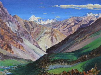 Zeitgenössisches Werk mit dem Titel « Inde est Loin. Colline indienne. », Erstellt von GRACHOV VALERIY