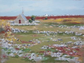 Zeitgenössisches Werk mit dem Titel « La petite chapelle sur l'Ile de seinp », Erstellt von JEAN-YVES MARREC