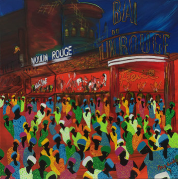 Zeitgenössisches Werk mit dem Titel « Soirée d'Anniversaire au Moulin Rouge », Erstellt von NADODO