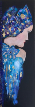 Zeitgenössisches Werk mit dem Titel « La robe bleue et or », Erstellt von PATRICIA DELEY