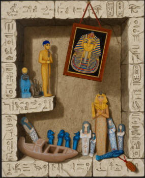 Zeitgenössisches Werk mit dem Titel « Toutankhamon », Erstellt von EVELYNE PARIS-DEBRUN