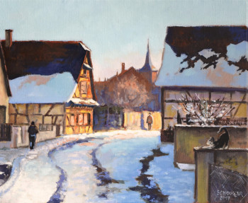 Zeitgenössisches Werk mit dem Titel « Rue de la Croix », Erstellt von ROBERT SCHOULER