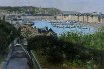 Zeitgenössisches Werk mit dem Titel « Du haut des marches à Dieppe », Erstellt von CORINNE QUIBEL