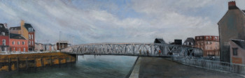 Zeitgenössisches Werk mit dem Titel « Au fil des marées Pont Colbert  Dieppe », Erstellt von CORINNE QUIBEL