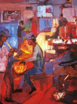 Zeitgenössisches Werk mit dem Titel « Jazz in New Orleans », Erstellt von PIERRE MALRIEUX