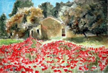 Zeitgenössisches Werk mit dem Titel « Coquelicots en Provence », Erstellt von PHILIPPE ETIENNE