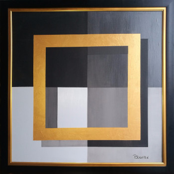 Zeitgenössisches Werk mit dem Titel « Squares Part 1 - Grey », Erstellt von PATRICK JOOSTEN