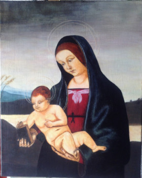 Zeitgenössisches Werk mit dem Titel « vierge et l enfant », Erstellt von VANESSA BATLLE