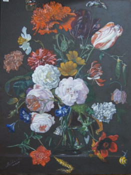 Zeitgenössisches Werk mit dem Titel « Bouquet de Fleurs (Reproduction de Juan de Nem », Erstellt von BOUTIN