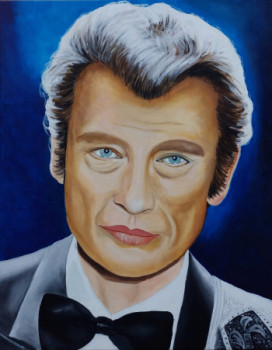 Zeitgenössisches Werk mit dem Titel « Portrait de Johnny Hallyday  2 », Erstellt von BOUTIN