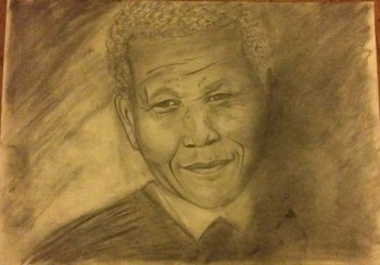 Zeitgenössisches Werk mit dem Titel « Nelson Mandela », Erstellt von JULIE BBJ