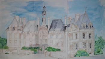 Zeitgenössisches Werk mit dem Titel « Château de St Loup », Erstellt von BARTLET-DROUZY