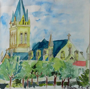 Zeitgenössisches Werk mit dem Titel « Eglise St Hilaire à Niort », Erstellt von BARTLET-DROUZY