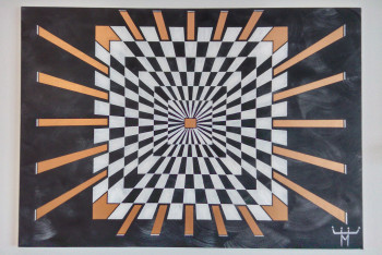 Zeitgenössisches Werk mit dem Titel « illusion damier », Erstellt von MAXGALLERYS