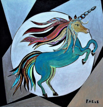 Zeitgenössisches Werk mit dem Titel « La licorne de Noël », Erstellt von FABIE