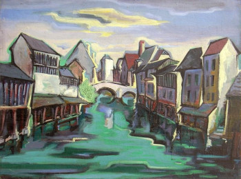 Zeitgenössisches Werk mit dem Titel « Chartres - l'Eure dans la basse Ville », Erstellt von MAURICE BUFFET