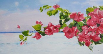 Zeitgenössisches Werk mit dem Titel «  Bougainvilliers sur mer », Erstellt von ALAIN MAILLOT