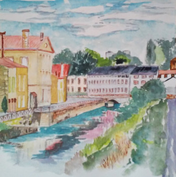 Zeitgenössisches Werk mit dem Titel « Quai Métayer Niort », Erstellt von BARTLET-DROUZY