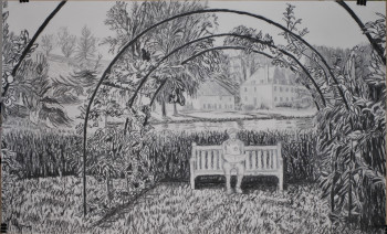 Zeitgenössisches Werk mit dem Titel « Les jardins de Sasnières », Erstellt von JEAN LUZIER