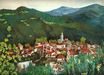 Zeitgenössisches Werk mit dem Titel « village kabyle,Algerie », Erstellt von MANSOURI