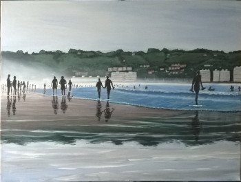 Zeitgenössisches Werk mit dem Titel « Hendaye plage », Erstellt von PHILIPPE LANOT