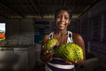 Zeitgenössisches Werk mit dem Titel « Vendedora de Guanabanas », Erstellt von ARIEL ARIAS