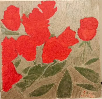 Zeitgenössisches Werk mit dem Titel « " Roses pour la vie " 1 », Erstellt von GRATIELA LIONTE