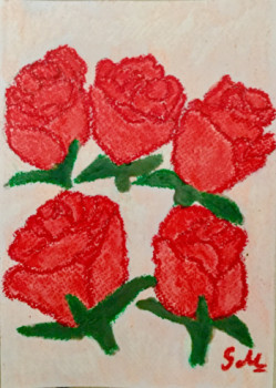 Zeitgenössisches Werk mit dem Titel « "Roses pour la vie "  », Erstellt von GRATIELA LIONTE