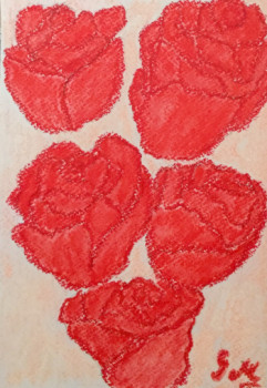 Zeitgenössisches Werk mit dem Titel « " Roses pour la vie "  2 », Erstellt von GRATIELA LIONTE