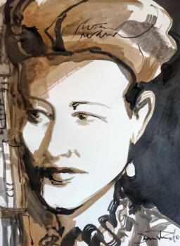 Zeitgenössisches Werk mit dem Titel « SIMONE DE BEAUVOIR », Erstellt von DAMIAN TIRADO