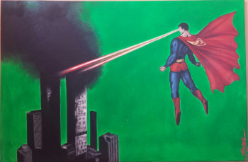 Zeitgenössisches Werk mit dem Titel « LE FINAL - SUPERMAN », Erstellt von JINLEE