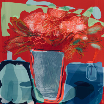 Zeitgenössisches Werk mit dem Titel « Vase de Jour », Erstellt von CHRISTIAN MENARD