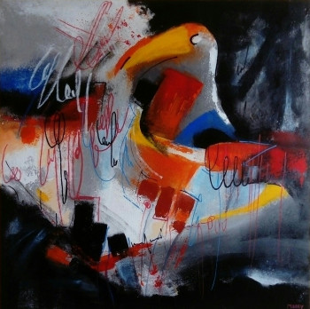 Zeitgenössisches Werk mit dem Titel « MONSIEUR TOUCAN », Erstellt von MIREILLE MAURY