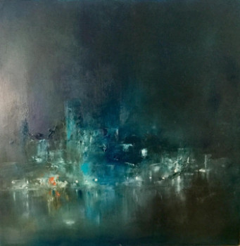 Zeitgenössisches Werk mit dem Titel « Ville de Nuit », Erstellt von CéCILE CALLENS