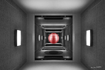 Zeitgenössisches Werk mit dem Titel « THE RED BALL 1 », Erstellt von JEAN-MARC PHILIPPE