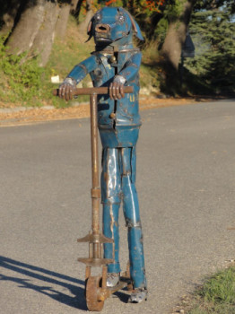 Zeitgenössisches Werk mit dem Titel « Chien Bleu », Erstellt von THIERRY-GALL