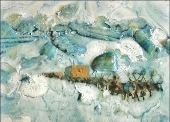 Zeitgenössisches Werk mit dem Titel « Toundra du Taimyr _ Tundra of Taimyr (detail) », Erstellt von ENZ ELDEN