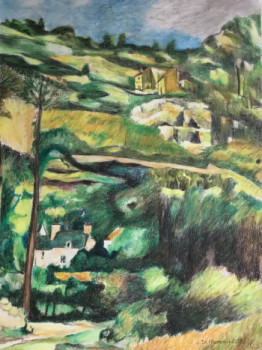 Zeitgenössisches Werk mit dem Titel « PAYSAGE EN PROVENCE 1 », Erstellt von JACQUES TAFFOREAU