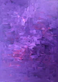 Zeitgenössisches Werk mit dem Titel « violet abstract », Erstellt von ROMROS