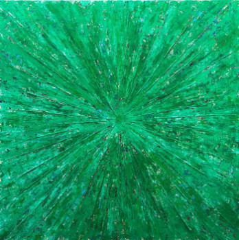 Zeitgenössisches Werk mit dem Titel « Green galaxy », Erstellt von ROMROS