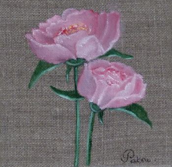 Zeitgenössisches Werk mit dem Titel « Amies Pivoines », Erstellt von PATCHA CRéATIONS