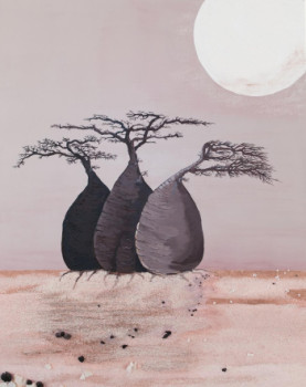 Zeitgenössisches Werk mit dem Titel « Baobabs - Trois amis », Erstellt von MILEG