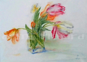 Zeitgenössisches Werk mit dem Titel « les tulipes », Erstellt von DOMINIQUE RICHARD