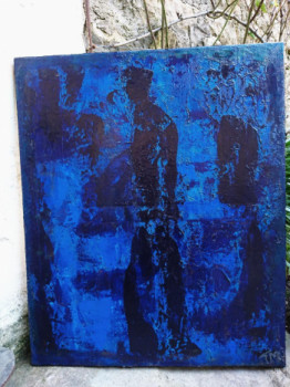 Zeitgenössisches Werk mit dem Titel « L HOMME BLEU », Erstellt von WOVOKA