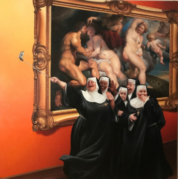 Zeitgenössisches Werk mit dem Titel « SISTER SELFIE », Erstellt von BRUET